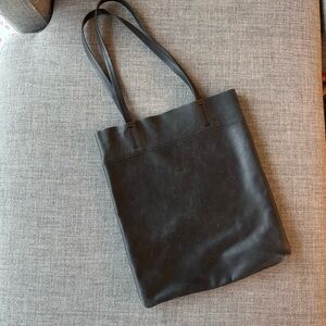 Madewell Black Leather Magazine Tote